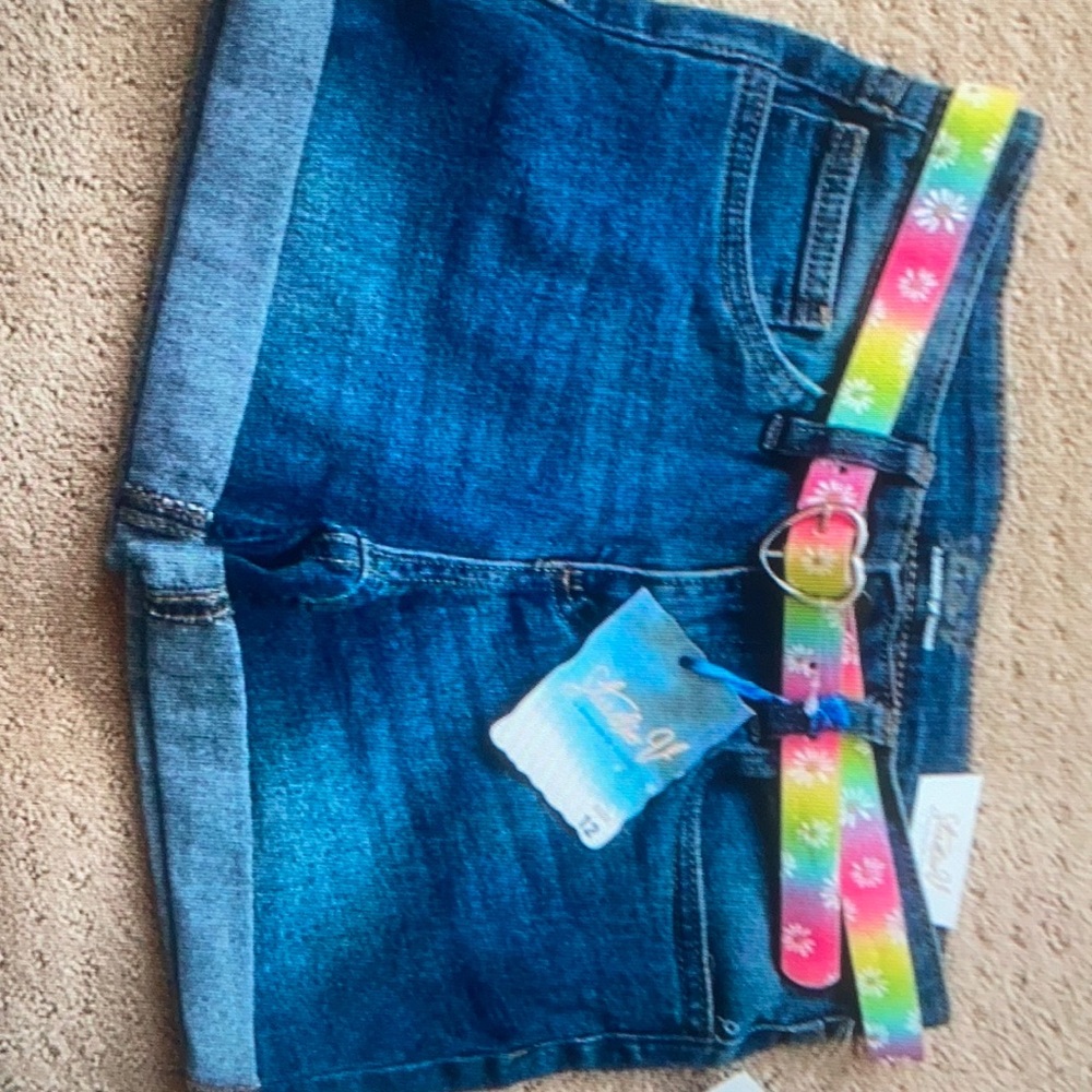 Studio Girls denim shorts with daisy belt